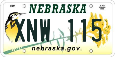 NE license plate XNW115