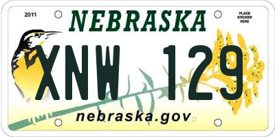 NE license plate XNW129