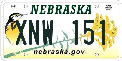 NE license plate XNW151