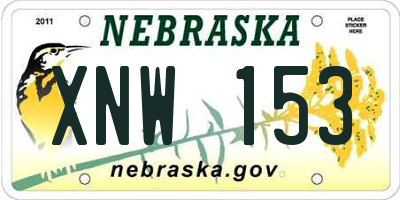 NE license plate XNW153
