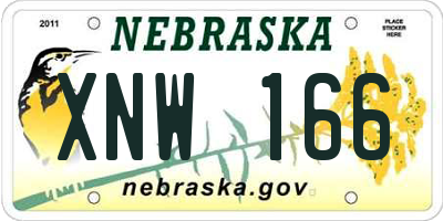 NE license plate XNW166