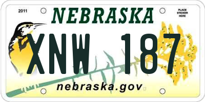 NE license plate XNW187