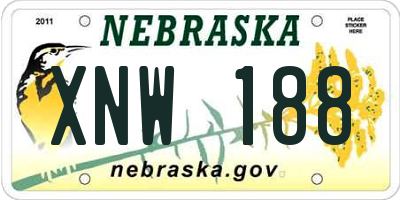 NE license plate XNW188