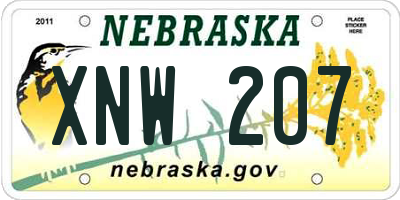 NE license plate XNW207