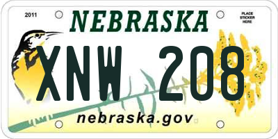 NE license plate XNW208
