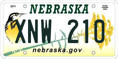 NE license plate XNW210