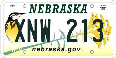 NE license plate XNW213