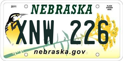 NE license plate XNW226