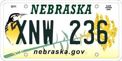 NE license plate XNW236