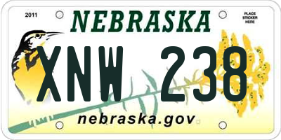 NE license plate XNW238