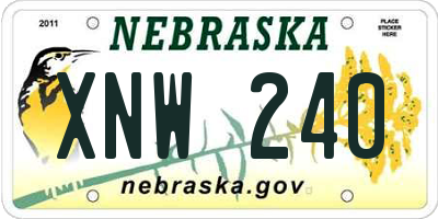 NE license plate XNW240