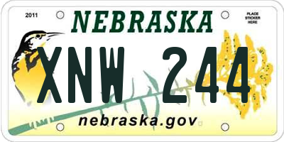 NE license plate XNW244