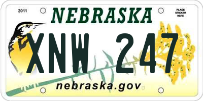 NE license plate XNW247