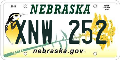 NE license plate XNW252