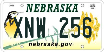 NE license plate XNW256