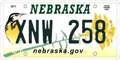 NE license plate XNW258