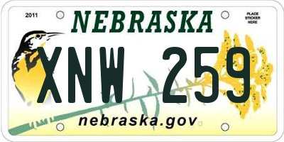NE license plate XNW259