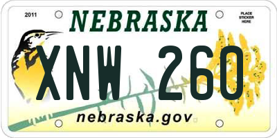 NE license plate XNW260