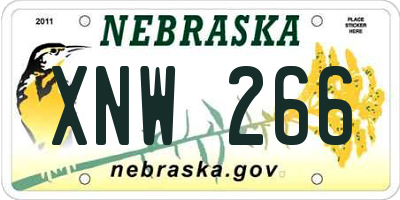 NE license plate XNW266