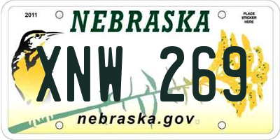 NE license plate XNW269