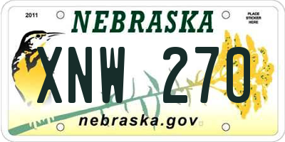 NE license plate XNW270