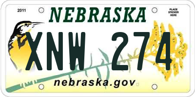 NE license plate XNW274