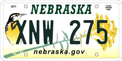 NE license plate XNW275