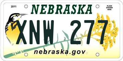 NE license plate XNW277