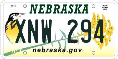 NE license plate XNW294