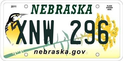 NE license plate XNW296