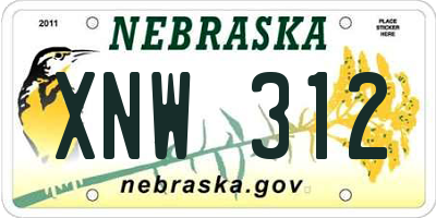 NE license plate XNW312
