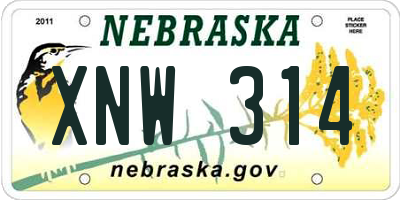 NE license plate XNW314