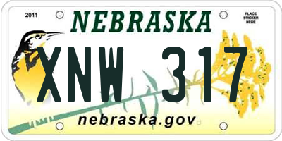 NE license plate XNW317