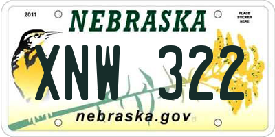 NE license plate XNW322