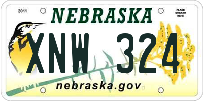 NE license plate XNW324