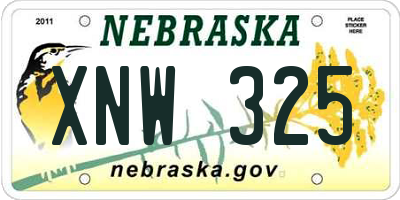 NE license plate XNW325