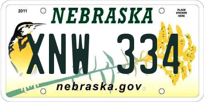 NE license plate XNW334