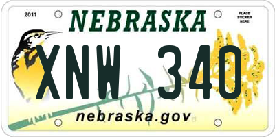 NE license plate XNW340