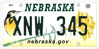 NE license plate XNW345