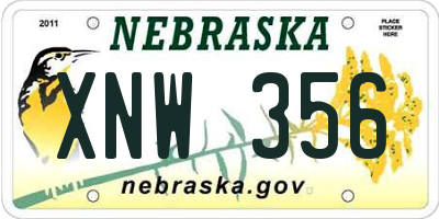 NE license plate XNW356