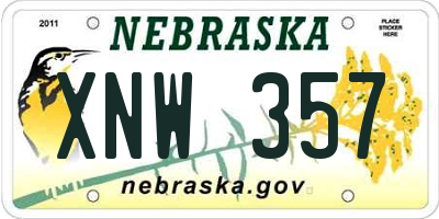 NE license plate XNW357