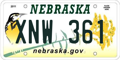 NE license plate XNW361