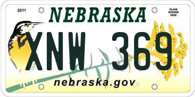 NE license plate XNW369