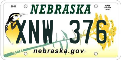 NE license plate XNW376