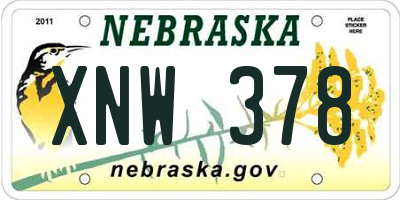 NE license plate XNW378
