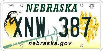 NE license plate XNW387