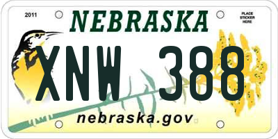 NE license plate XNW388