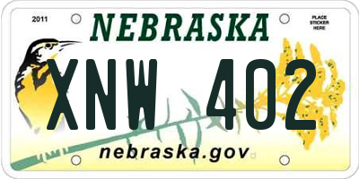 NE license plate XNW402