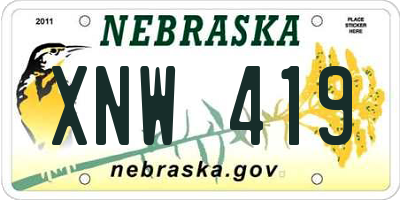 NE license plate XNW419