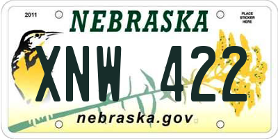 NE license plate XNW422